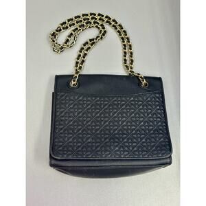 EUC_Tory Burch Bryant Medium Black Leather Shoulder Bag With Chain_Luxury